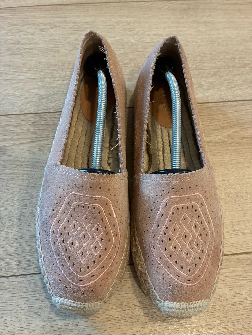 Ugg Women’s Heidi Perforated Espadrille Loafer Suede Pink Size 10